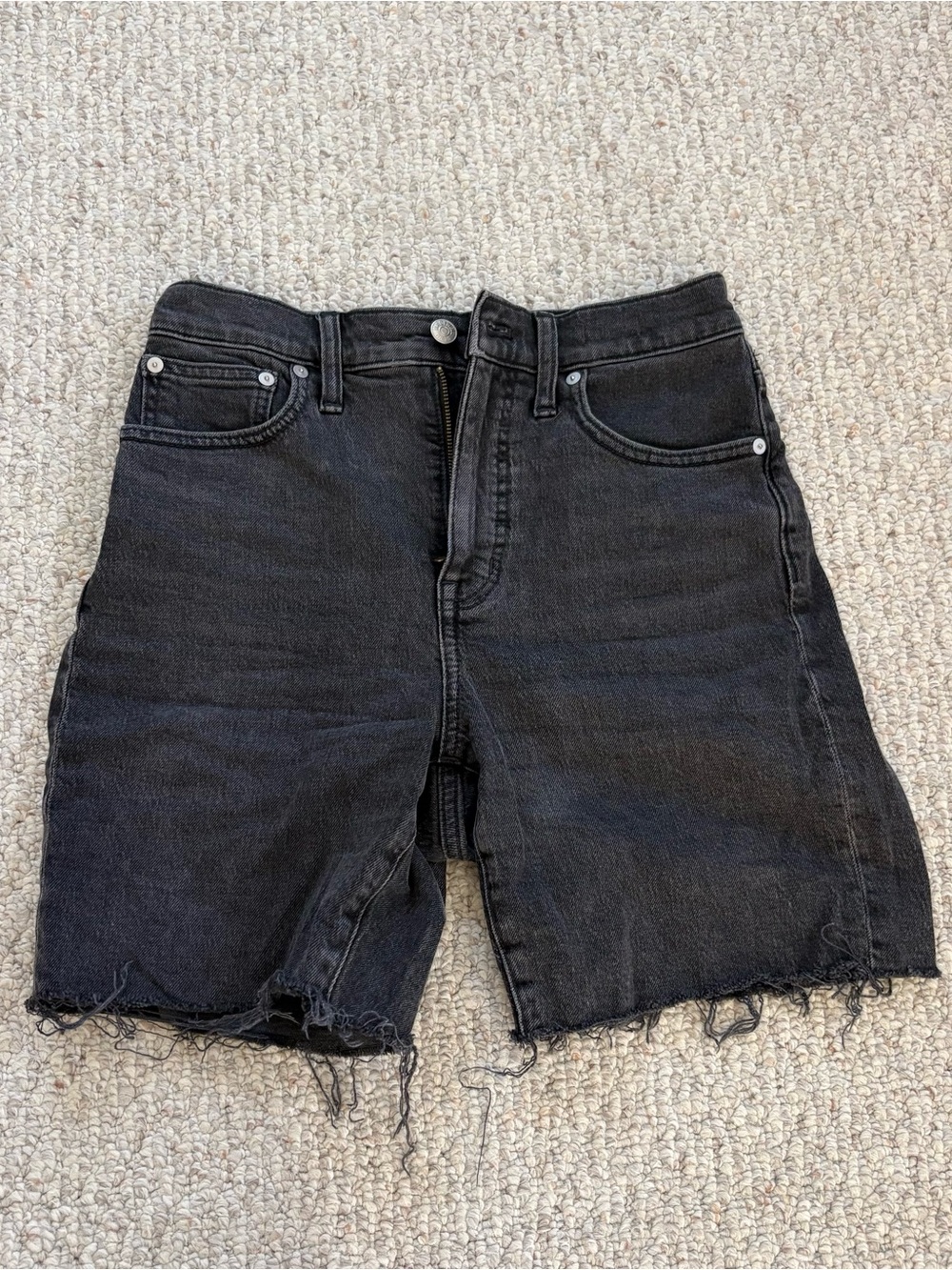 Madewell Black High-Waist Cutoff Denim Shorts